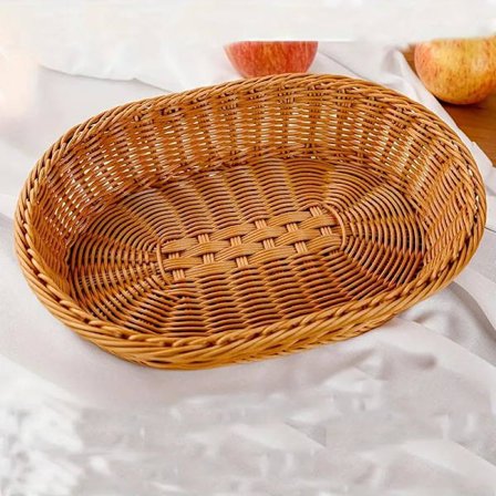 Handvävd fruktkorg för förvaring av snacks, bröd och grönsaker, 30x20x6,5 cm