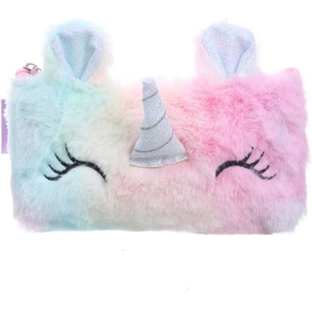 1 stk Enhjørning Blyantsæske Plys Enhjørning Taske Sød Makeup Taske Kosmetik Taske Stor Skrivebords Taske til Piger Børn