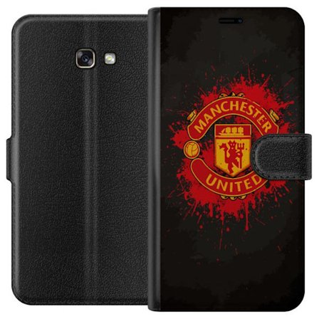 Kompatibelt Lommeboketui til Samsung Samsung Galaxy A3 (2017) Manchester United logo i rød og gul farge med røff sportslig bakgrunn