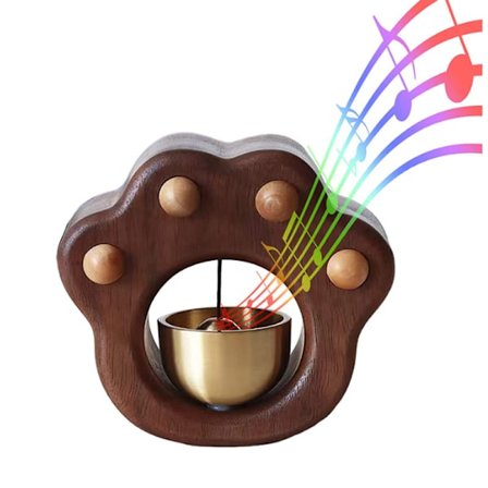 Kattpåtåringsdörrklocka med sugkopp, vindklocka i koppar, kylskåpsdekoration, hemdekoration, ingångspåminnelse, liten kattpåtåringsklocka, artefakt, 