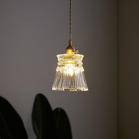 15cm Hängande Lykta Design Koppar Glas Vintage Stil