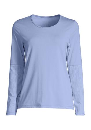 Casall Essential Mesh Detail Long Sleeve Breeze Blue 42, Tøj & Bolig, Træningstøj, Træningsbluser