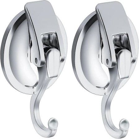 2-pak Sugkoppskroge, Vakuum Sugkop Kroge Kraftige Tryk Aftagelige Kraftige Kroge til Køkken, Badeværelse og Stue Ophæng