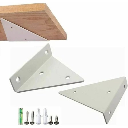 2 stk flytende hylleknekter - Usynlige trekantede skjulte hylleknekter - Hvite, TH