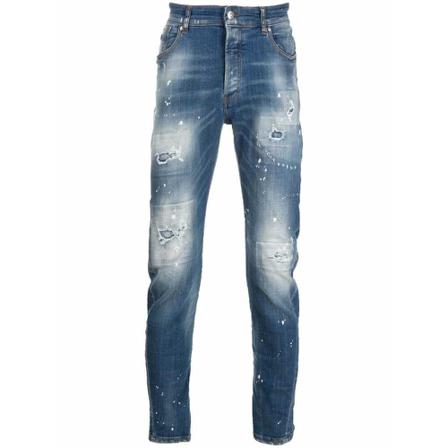 John Richmond Slim-fit Jeans , Blauw , Heren , Maat: W35