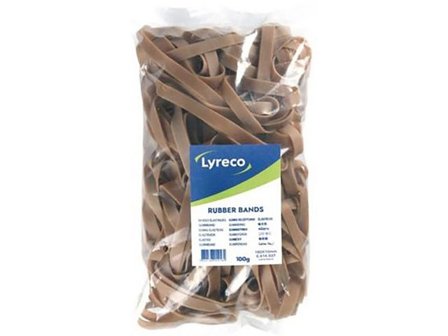 LYRECO Gummiband 150x10mm 100g - Lyreco - Emballage och lagerutrustning - Bindgarn gummiband och stift - Gummiband
