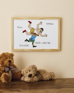 Stickpackung Geburtsbild Pippi und der starke Mann