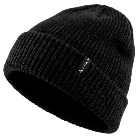 Nordic | Gorro de pescador de punto de canalé negro para hombres - Gorros de punto