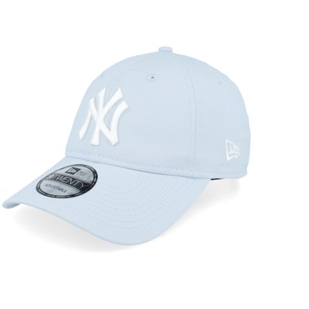 New Era - MLB Blå unconstructed Keps - New York Yankees League Essential 9TWENTY Pale Blue/White Dad Cap @ Hatstore