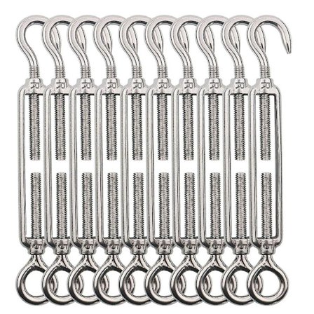 M5 Krog og Øje Kabelstrammer, Ståltrådstrammer / Rustfrit Stål 304 Rustfrit Stål Kabelstrammer Til Tøjline, Stålkabel, Ståltov