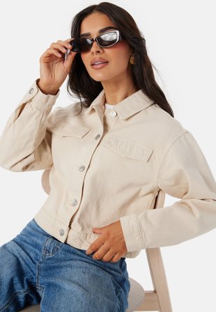 Pieces Pctessie LS denim jacket Whitecap Gray Klær