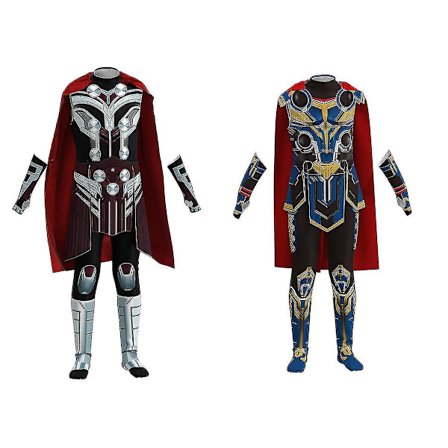 Thor Love And Thunder Barn Kostyme Halloween Cosplay Jumpsuit Kappe Antrekk -a