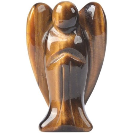 Ristad brun obsidian ädelsten fred 2 tum ängel ficka Gua