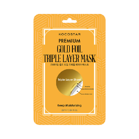 Kocostar Premium Gold Foil Triple Layer Mask Ansiktsmask & peeling Unisex 1 PCS