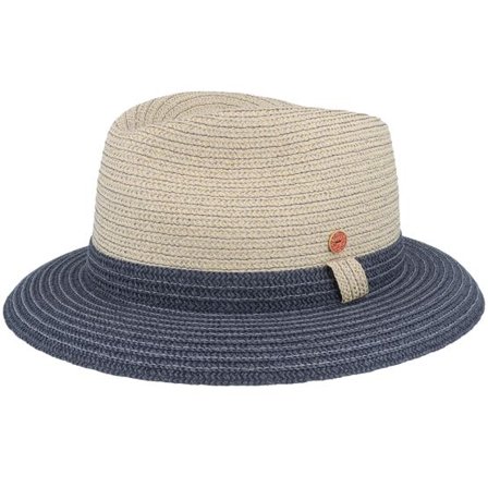 Mayser - Beige straw Hatt - Mathis Paperbr Beige/navy Straw Hat @ Hatstore