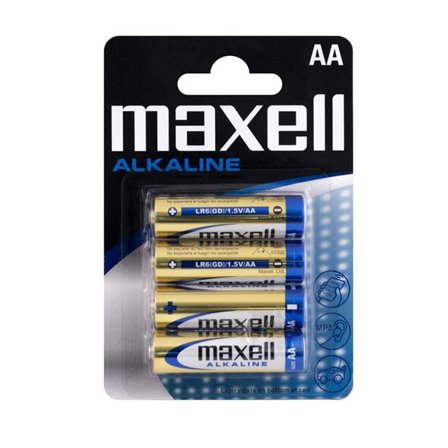 Maxell AA Alkaline batterier med lång livslängd - 4-pack
