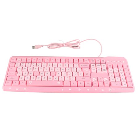 Tastatur USB kabelforbundet Ultratynd sød tegneserie til hjemmekontor bærbar computer Universal (rosa)
