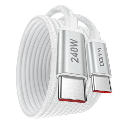 USB C - USB C -kaapeli 10 jalkaa, 240 W pitkä USB C - C -pikalatausjohto, punottu tyypin C -latauskaapeli Apple iPhone 17 16 Pro Maxille, MacBook Pro/