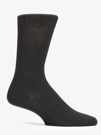 John Henric Men's Schwarze Gerippte Socken Size 43-46
