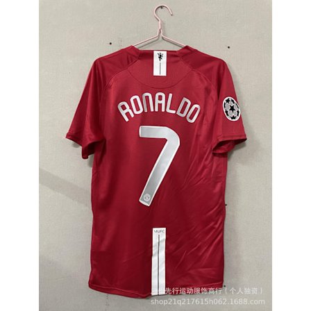 Sesong 2007-2008 Red Devil Club Ronaldo Trøye Vintage Trøye Fan Edition Trøye Champions League Spesialutgave