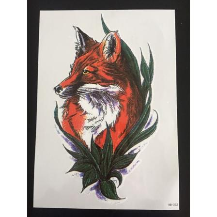 Tillfällig Tatuering 21 x 15cm - fox