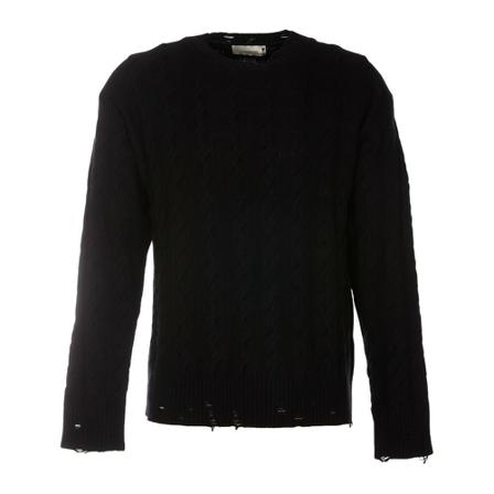 Laneus, Round-neck Knitwear Zwart, Heren, Maat:M