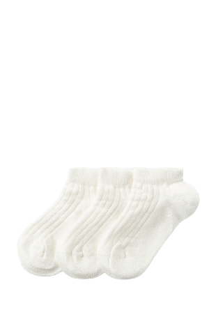 Å KIDS Ribbade ankelsockor, 3-pack Strumpor Vit 34/36