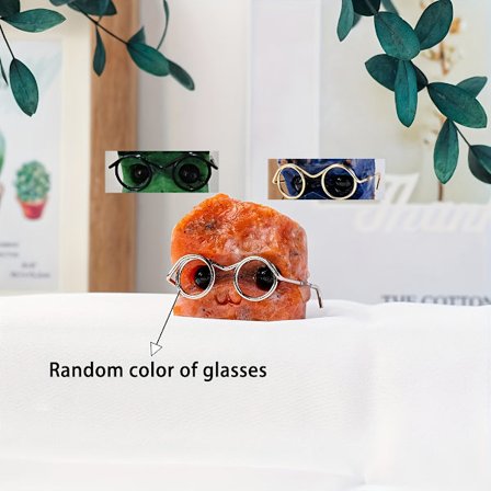 1 stk. Utskåret Kan Elske Briller Piggsvin Naturlig Råstein Feriegave Hjemmedekorasjon Ideell for Venner