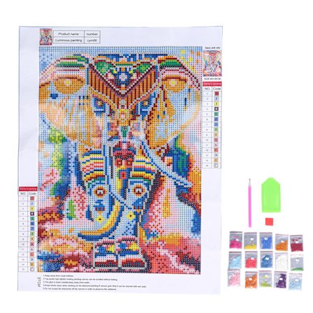 5D DIY Natlysende Strassmaleri Unik Glans Hel Rund Borrfarve Dyrebroderi