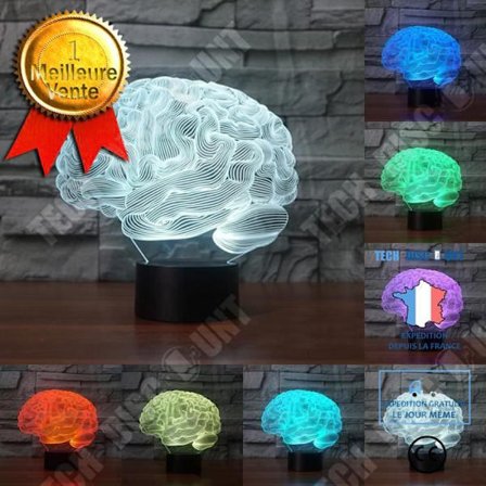 Pöytälamppu - TD - 3D Aivomuoto - LED - 7 Väriä Vaihtaa - Kosketus