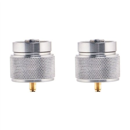 2X Campingovn Adapter 1LB Propan Tank Innløp og Lindal Ventil EN417 LPG Kanister Ekstern Flaskeutløp Konverter