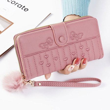 Nahkainen lompakko Kolikkokukkaro PINK