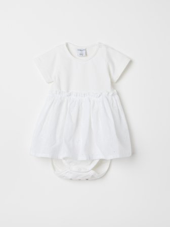 Polarn O. Pyret - Floral bodysuit dress - 62 - Childrenswear - white