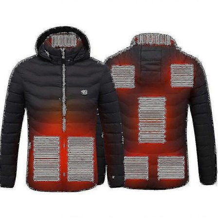 Opvarmet jakke, varm elektrisk varmejakke til udendørs brug om vinteren, 8 varmezoner