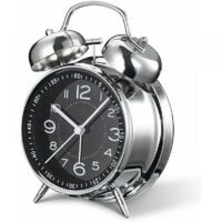 Svart Högljudd Väckarklocka för Tungsövande Vuxna, 4 " Tyst Q