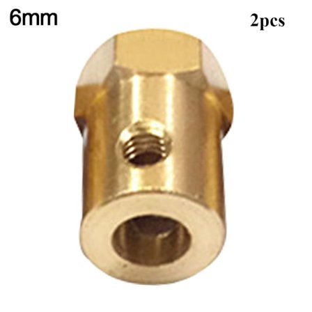 Sekskantet messingakselkobling 6MM