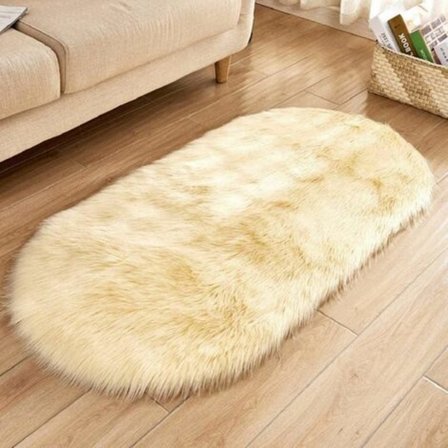 Lammeskind Fåreskind Tæppe Faux Fur Deco Fur Tæppe Blødt Lammeskind Imitation Langhåret Pels Look Imitation Uld Seng Tæpper Sofa Måtte Shaggy Tæpper 