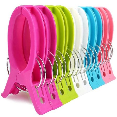 10 stk. Strandhåndklædeklemmer til liggestole 5 farver (tilfældige farver) Plastik tøjklemmer Holdbare flerfarvede klemmer til håndklæder dyner lagner