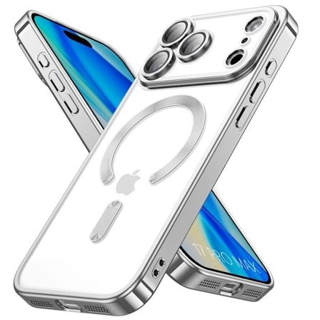 Beskyttelsesskal - BOOLING - iPhone 17 Pro Max - Blød Silikone - Magnetisk Ring - Sølv