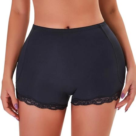 Vadderad rumplyftare Korrigerande underkläder Butt Enhancer Body Shaper Modelleringsrem Fake Hip Shapwear Underkläder Push Up Trosor Svart XXL Black