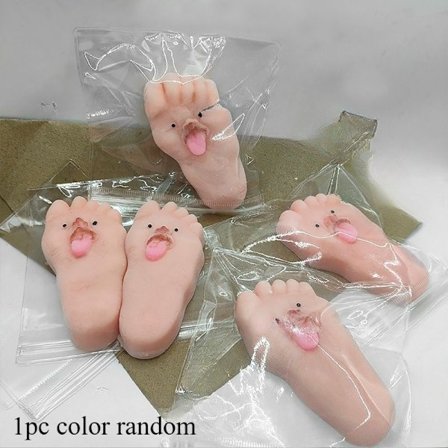 3 stk. Strækbar Slappy Foot Stress Relief Legetøj – Elastisk Klemme Fidget Legetøj til Børn & Voksne, Flerfarvet