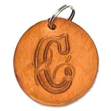 Handgjort hänge med bokstav av tärnsjö läder