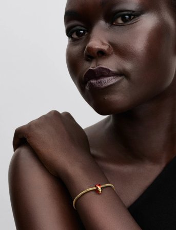 Pandora Marvel Iron Man 14K Gold-Plated Charm With Glow In The Dark And Red Enamel - Red - ONE SIZE