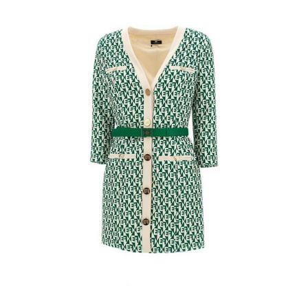 Elisabetta Franchi, Elisabetta Franchi Dresses Green Zielony, Kobieta, Rozmiar: S