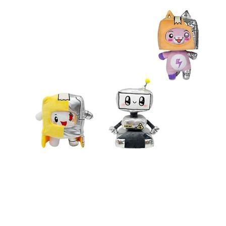 3kpl Lanky-box Pyjamanaamioitu mies Pehmeä Pehmolelu Sarjakuva Robotti Pehmo Söpö Laatikko Foxy Rocky täytetty tyynynukke Ihana lasten lahja 3pcs 