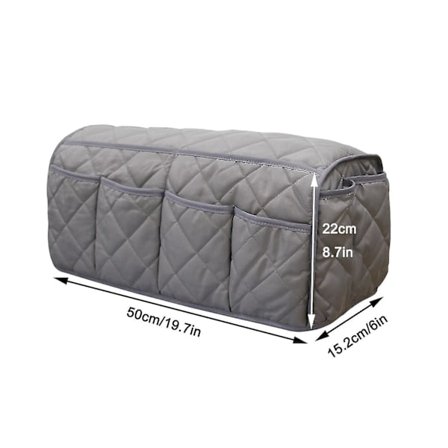 2 stk. Anti-Slip Armlæn Beskyttelsesbetræk med 8 Lommer til Sofa, Armstol Caddy & Organiser til Fjernbetjening