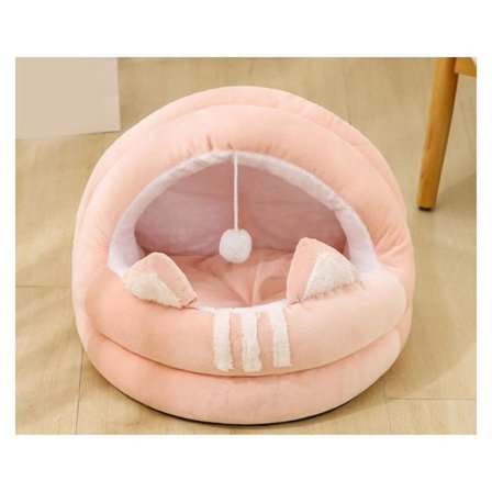 Kattkoja, halvstängt kattsäng, katttillbehör, rosa, 40 x 40 cm, för katter under 9 kg, 1 st