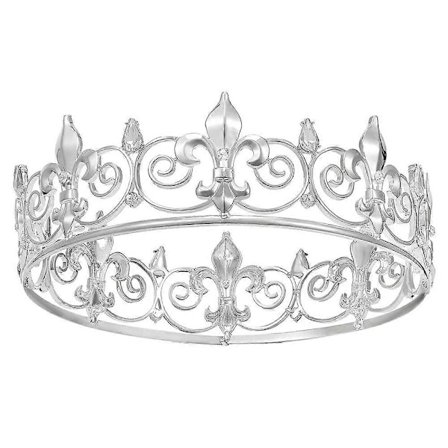 Kunglig Kungakrona för Män - Prins Kronor och Diadem i Metall, Hela Runda Födelsedagshattar, Medeltida.pa