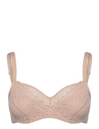 Floral Touch Very Covering Underwired Bra Lingerie Bras & Tops Balc Tte Bras Beige Femilet