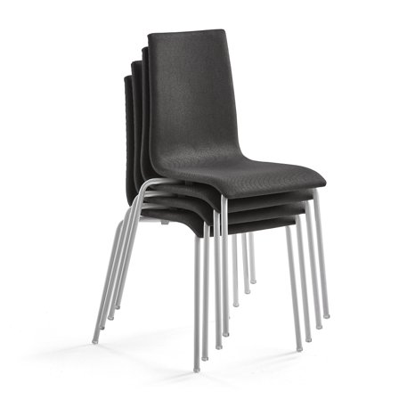 Konferenzstuhl MELVILLE, dunkelgrau/alugrau, 4 Stk./Packung